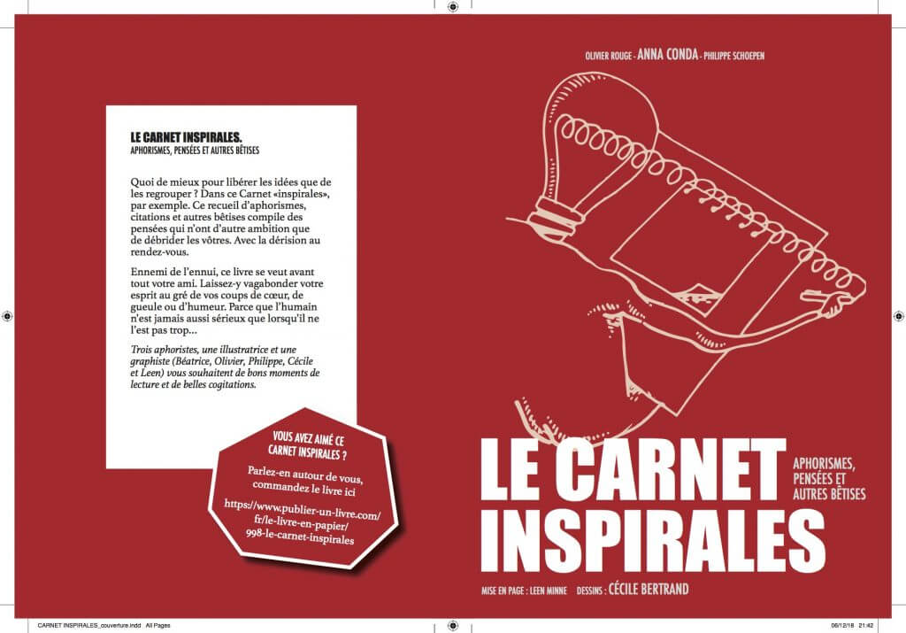 Quatrième et première de couverture du Carnet inspirales